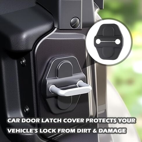 6PCS Car Door Latch Cover,Anti-dust Car Door Strike Protector for Cars Decorations,Cars Doors Lock Cover Compatible with Jeep 2018-2022 Wrangler JL JLU Sports Sahara Freedom 4XE in Saudi Arabia
