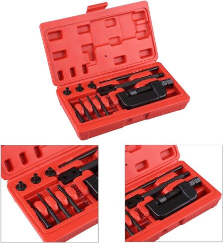 Dioche 13-Piece Motorcycle Chain Tool Set, Professional Chain Breaker Rivet Tool with Pin Guides for 420 520 530 630 Drive Chains, Motorcycle Chain Cutter Splitter Kit for Repair & Maintenance in Saudi Arabia