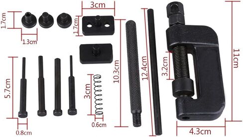 Dioche 13-Piece Motorcycle Chain Tool Set, Professional Chain Breaker Rivet Tool with Pin Guides for 420 520 530 630 Drive Chains, Motorcycle Chain Cutter Splitter Kit for Repair & Maintenance in Saudi Arabia