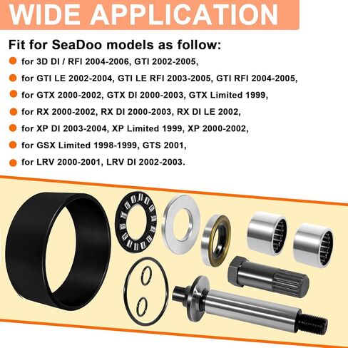 YMT Complete Jet Pump Rebuild Kit & Impeller Removal Installation Tool Compatible with SeaDoo 1998-2006 GTI GTX RFI RX RXDI XP Limited GSX GTS LRV DI in Saudi Arabia