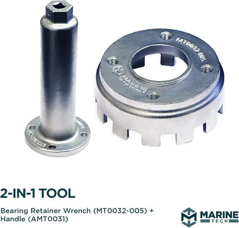 أدوات Marine Tech Tools مفتاح تثبيت محمل Yamaha + مقبض، يستبدل Yamaha YB-06823، ويزيل حلقات الاحتفاظ وحاملات المحمل، أداة إزالة حامل محمل Yamaha in Kuwait