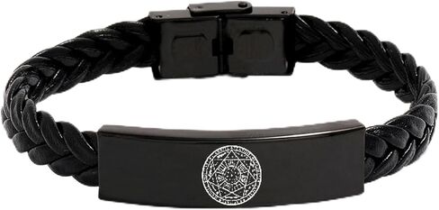 Religious Bible The Seals of Seven Archangels Amulet Leather Bracelet, Protection 7 Angels Prayer Talisman Bangle Cool Christian Jewelry for Men Women in Kuwait