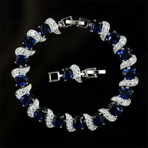 Exquisite sparkling rhinestone zircon geometric tennis bracelet, multiple colors available, elegant charm bracelet for women, suitable for parties and gifts for girlfriends in Saudi Arabia