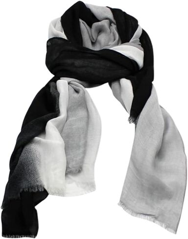 Homoyoyo 1pc Lightweight Sunscreen Shawl Scarf Creative Gradient Design Durable Cotton Linen Blend for Beach Vacations Stylish Accessory for Summer Wear in Saudi Arabia