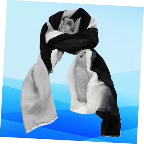 Homoyoyo 1pc Lightweight Sunscreen Shawl Scarf Creative Gradient Design Durable Cotton Linen Blend for Beach Vacations Stylish Accessory for Summer Wear in Saudi Arabia