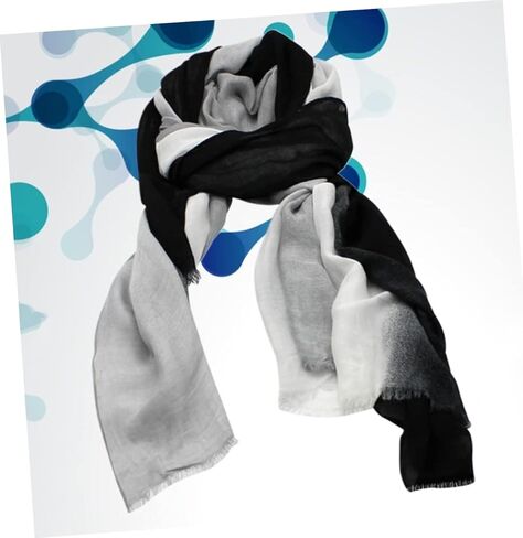 Homoyoyo 1pc Lightweight Sunscreen Shawl Scarf Creative Gradient Design Durable Cotton Linen Blend for Beach Vacations Stylish Accessory for Summer Wear in Saudi Arabia