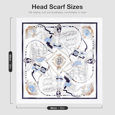 EasYoung 4Pcs Silk Feeling Scarf Large Square Satin Head Scarf for Women, Square Scarf Bandanas for Sleeping 35 Inches in Saudi Arabia