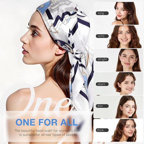 EasYoung 4Pcs Silk Feeling Scarf Large Square Satin Head Scarf for Women, Square Scarf Bandanas for Sleeping 35 Inches in Saudi Arabia