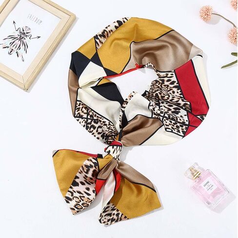 2 Packs of 100% Silk Feel Long Thin Satin Simulated Silk Scarve,Fashion Accessories & Gift Edition 5.9x 57 Inches in Saudi Arabia