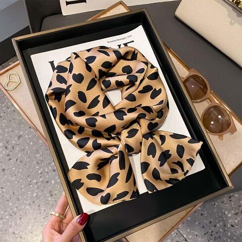 2 Packs of 100% Silk Feel Long Thin Satin Simulated Silk Scarve,Fashion Accessories & Gift Edition 5.9x 57 Inches in Saudi Arabia