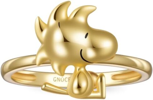 GNOCE Peanuts Woodstock Ring for Women, 18k Gold Plated Ring for Her Wife, Valentine‘s Day, Mother’s Day Jewelry in Saudi Arabia