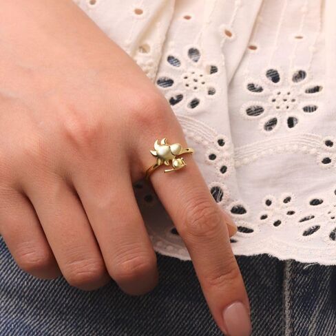 GNOCE Peanuts Woodstock Ring for Women, 18k Gold Plated Ring for Her Wife, Valentine‘s Day, Mother’s Day Jewelry in Saudi Arabia