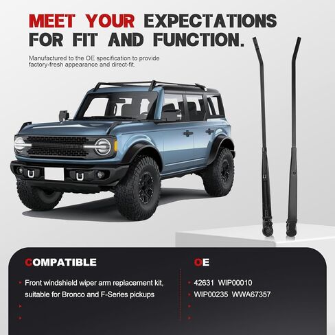 42631 Front Windshield Wiper Arm for F-150 F-250 Bronco 1991-1996, F-350 F-Super Duty 1991-1997, Replaces F4TZ17526A F1TZ17526AA in Saudi Arabia