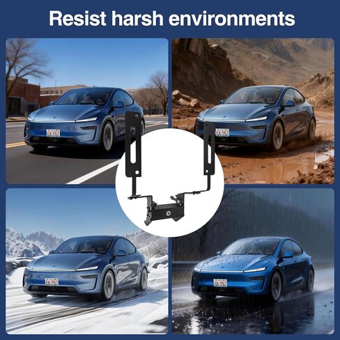 حامل لوحة الترخيص الأمامي لسيارة Tesla Model Y Juniper 2025 2026 آمن للطلاء ولا يحتوي على كتلة رؤية الكاميرا ولا يوجد طقم تثبيت لوحة ترخيص مع ميزات مضادة للسرقة in Kuwait