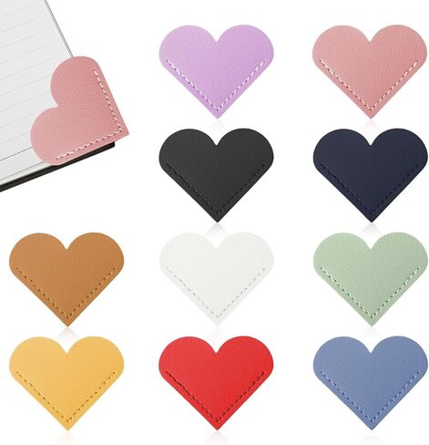 10 Pcs Leather Heart Bookmarks for Reading Women, Cute Corner Page Bookmarks for Book Lovers Teachers Students, School Office Home Supplies, Book Accessories Gifts for Women Book Lovers (Heart-10pcs) in Saudi Arabia