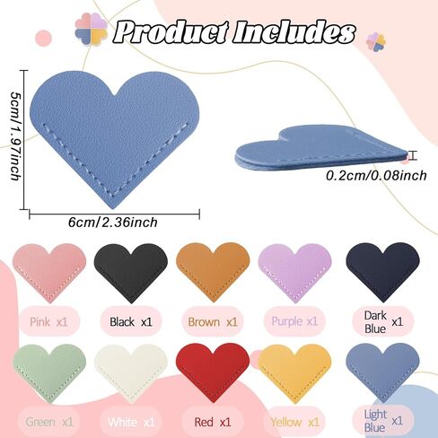 10 Pcs Leather Heart Bookmarks for Reading Women, Cute Corner Page Bookmarks for Book Lovers Teachers Students, School Office Home Supplies, Book Accessories Gifts for Women Book Lovers (Heart-10pcs) in Saudi Arabia