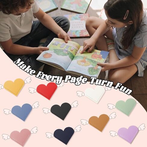 10 Pcs Leather Heart Bookmarks for Reading Women, Cute Corner Page Bookmarks for Book Lovers Teachers Students, School Office Home Supplies, Book Accessories Gifts for Women Book Lovers (Heart-10pcs) in Saudi Arabia