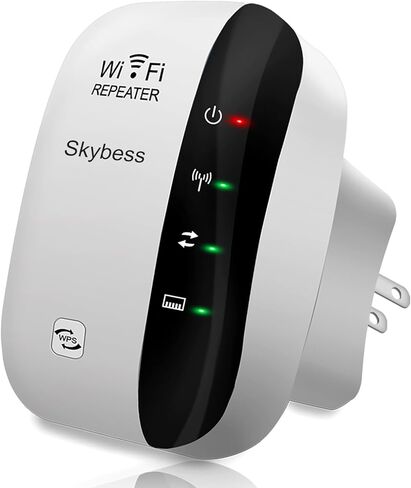 WiFi Extender Signal Booster for Home, 300Mbps 2.4GHz WiFi Repeater Wireless Range Extender with Ethernet Ports, 360° Full Wi-Fi Coverage, Supports Repeater/AP/Router Mode in Kuwait