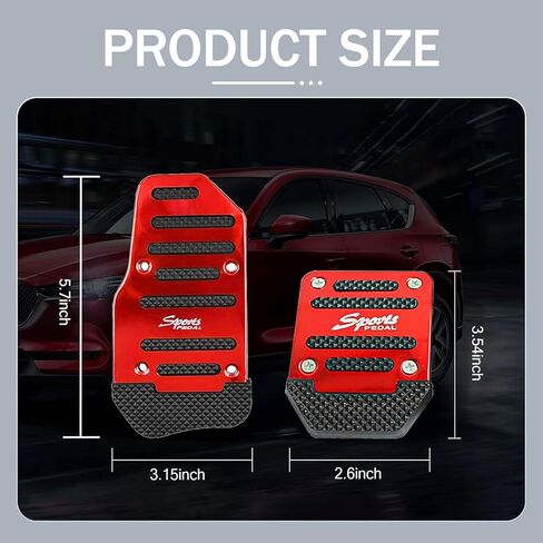 3 قطع خانق السيارة + الفرامل + مجموعة دواسات القابض، سبيكة سميكة + غطاء دواسة نقل مطاطي مخطط عالي المرونة مضاد للانزلاق، دواسة مضادة للاحتكاك، لمعظم سيارات النقل اليدوي (أحمر) in Kuwait