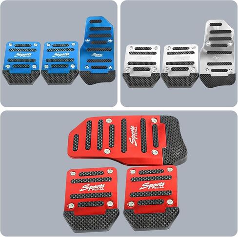 3 قطع خانق السيارة + الفرامل + مجموعة دواسات القابض، سبيكة سميكة + غطاء دواسة نقل مطاطي مخطط عالي المرونة مضاد للانزلاق، دواسة مضادة للاحتكاك، لمعظم سيارات النقل اليدوي (أحمر) in Kuwait