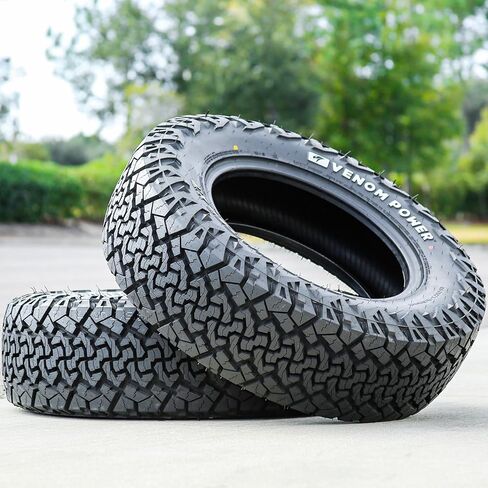 Venom Power Terra Hunter X/T 2 Truck/SUV All-Terrain Mud Off-Road Radial Tire-255/65R17 255/65/17 255/65-17 114T نطاق التحميل XL 4-Ply RWL أحرف بيضاء مرتفعة in Kuwait