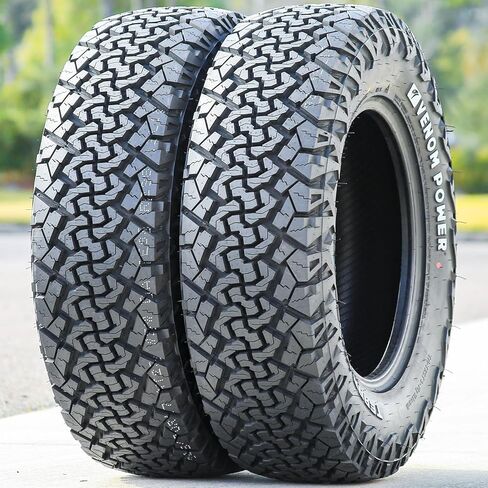 Venom Power Terra Hunter X/T 2 Truck/SUV All-Terrain Mud Off-Road Radial Tire-255/65R17 255/65/17 255/65-17 114T نطاق التحميل XL 4-Ply RWL أحرف بيضاء مرتفعة in Kuwait
