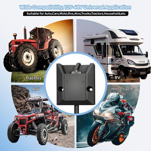 Upgrade Toggle Switch 12v w/2 FT Wired, Heavy Duty Waterproof on Off Switch SPST 2 Pin Latching Rocker Switch 30A Fit for Marine, RV, Automotive, Boat Electrical Systems in Kuwait