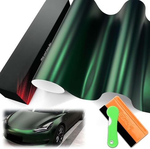 1FTx5FT PET Romance Chrome Venom Green Vinyl Wrap Auto Car Sticker Decal Film Sheet Bubble Free Air Release Self Adhesive Technology The Paint with Tool Set in Saudi Arabia