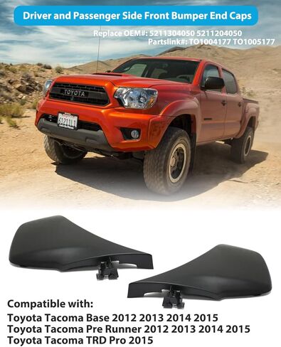 Front Bumper End Caps for Toyota Tacoma 2012 2013 2014 2015, With Wheel Opening Flares, Set of Pair Driver & Passenger Side, Replace# 5211304050 5211204050 TO1004177 TO1005177 in Saudi Arabia