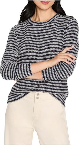NIC+Zoe Women's Texture Stripe Button Shoulder Top in Saudi Arabia