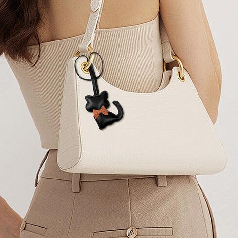 4pcs Leather Cat Bag Charm, Cats-Shaped Leather Keychain, Cute Cartoon Kitten Animal Purse Pendants for Women and Men Cat Lovers Purse Backpack Key Chains in Saudi Arabia