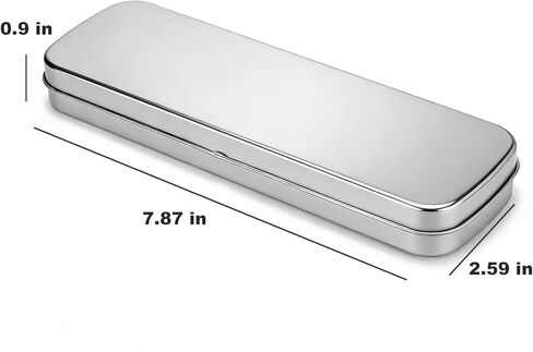 علبة أقلام رصاص معدنية من القصدير، علب صغيرة مع غطاء، صناديق مستطيلة فارغة لتخزين أقلام الرصاص والفرش وأقلام التلوين وحافظة معدنية متينة بمفصلات للوازم الفنية المكتبية in Kuwait