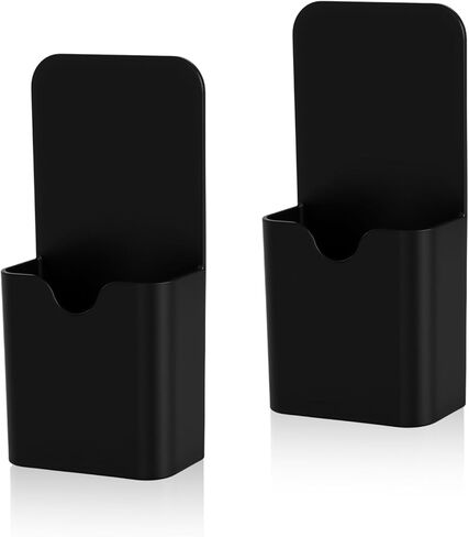 Plastic Magnetic Pen Holder, 2Pcs Magnetic Dry Erase Marker Holder for Whiteboard, Magnet Pencil Cup for Refrigerator, Magnetic Pen Cup Organizer for office School Home Classroom Locker, Black in Kuwait