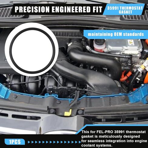 35991 Thermostat Gasket, Compatible with Ford F-150, Transit, C-Max, Police Interceptor Utility, and More | Engine Coolant Thermostat Seal (1 Pack) in Kuwait
