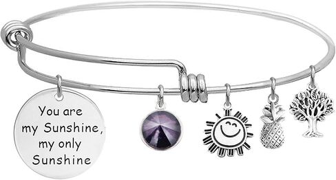 LINKY Birthstone Crystals Bracelet,You Are My Sunshine, My Only Sunshine Stainless Steel Friendship Bracelet in Saudi Arabia