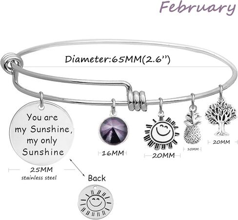 LINKY Birthstone Crystals Bracelet,You Are My Sunshine, My Only Sunshine Stainless Steel Friendship Bracelet in Saudi Arabia
