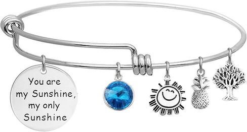 LINKY Birthstone Crystals Bracelet,You Are My Sunshine, My Only Sunshine Stainless Steel Friendship Bracelet in Saudi Arabia