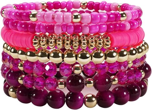 Boho Wooden Beads Bracelets Bohemian Bracelet Stack for Men Women Wood Beaded Bracelet Set in Saudi Arabia
