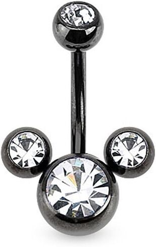 Triple Bubble Navel Ring Ion Plated Over 316L Surgical Steel in Saudi Arabia