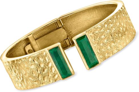 Ross-Simons 5.50 ct. t.w. Emerald Cuff Bracelet in 18kt Gold Over Sterling in Saudi Arabia