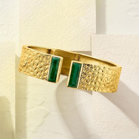 Ross-Simons 5.50 ct. t.w. Emerald Cuff Bracelet in 18kt Gold Over Sterling in Saudi Arabia