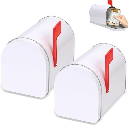 Small Mailbox,2Pcs Mini 6"x4" White Tin Mailboxes for Classroom,Playhouse and Mail House in Saudi Arabia