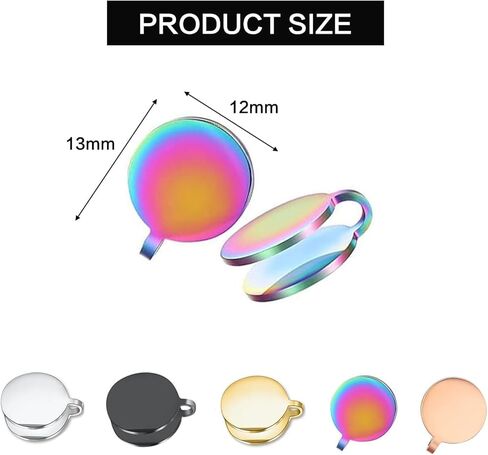 5 Pairs 12MM Pressure Earrings for Keloids,Round Compression Clip-on Earrings,5 Colors Stainless Steel Non-pierced Pressure Earrings,Adjustable Clip Earring for Women Men in Kuwait