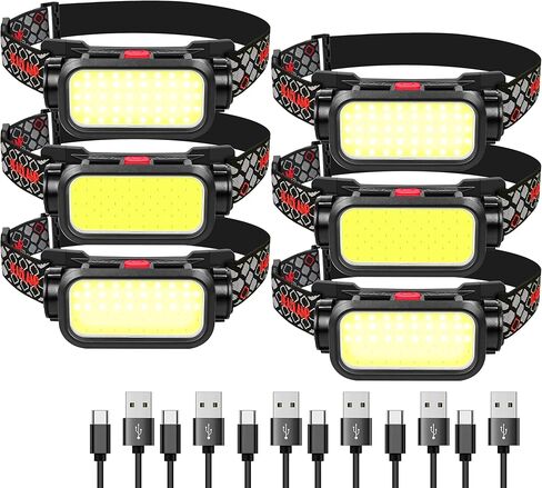 مصباح أمامي LED بقوة 100000 لومن مع مستشعر حركة فائق السطوع، 3 أوضاع إضاءة، شاشة رقمية، قابل لإعادة الشحن، مصباح رأس مقاوم للماء، قابل للتعديل 90 درجة للتخييم والمشي لمسافات طويلة وصيد الأسماك والجري في الهواء الطلق in Kuwait