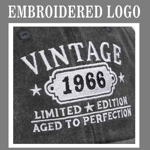 هدايا عيد ميلاد سعيد 60 للنساء والرجال خمر 1966 قبعة بيسبول أفكار هدايا مضحكة (أسود) in Kuwait