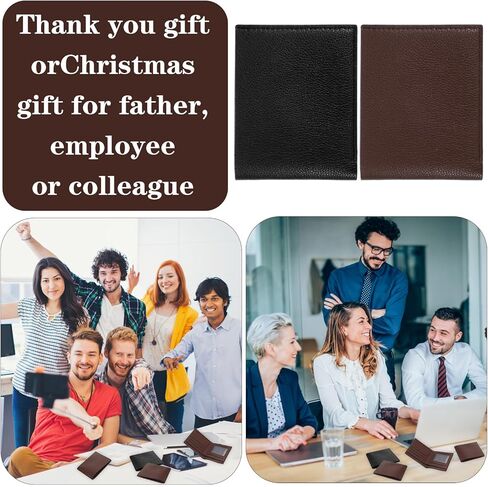 16 Pcs Leather Wallet for Men Blocking | Extra Capacity Bifold Wallet with 2 ID Windows Ultra Strong Stitching | Slim Billfold with 6 Card Slots | Gift for Him, DIY Engraving in Saudi Arabia