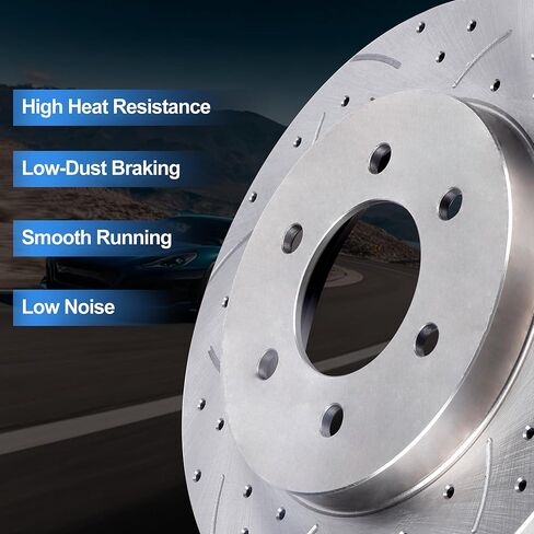 مجموعات الفرامل الأمامية مع منصات ودوارات متوافقة مع فورد F-150 2004-2008، لينكولن مارك Lt 2006-2008 4.2l 4.6l 5.4l V6 V8 4wd 6-Lug in Kuwait