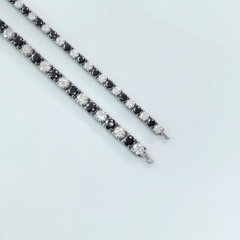 3/4mm Moissanite Tennis Bracelet Black and White Moissanite Diamond Stainless Steel Classic Trendy Chain Bangle Gifts for Women and Men Wedding Anniversary in Saudi Arabia