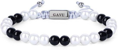 GAVU 6mm Men's Pearl Bracelet, Crystal Beaded Bracelet, Malachite Bracelet/Dumortierite Bracelet/Onyx Bracelet for Men in Saudi Arabia