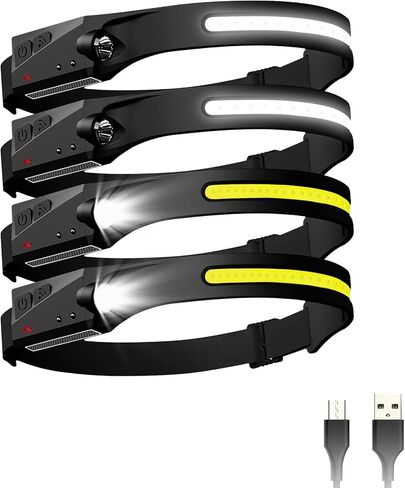 Rechargeable LED Headlamp 4‑Pack, IPX4 Waterproof Rating, 6 Light Modes in Saudi Arabia
